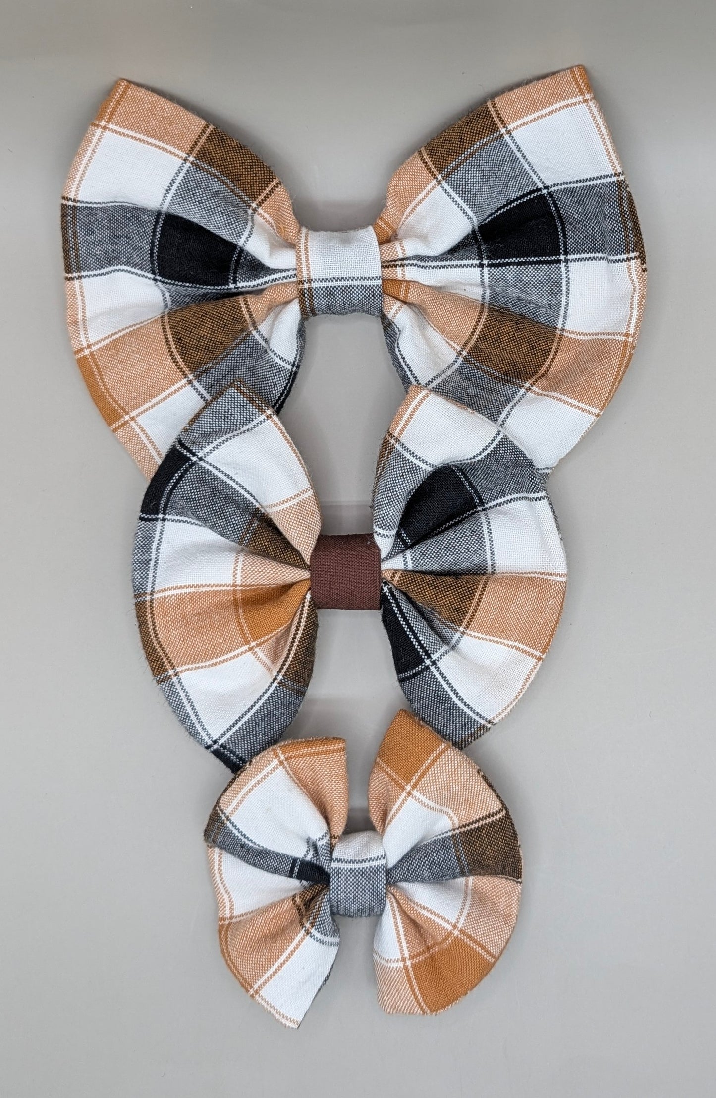 Bellie Bear Bows - Brown Plaid