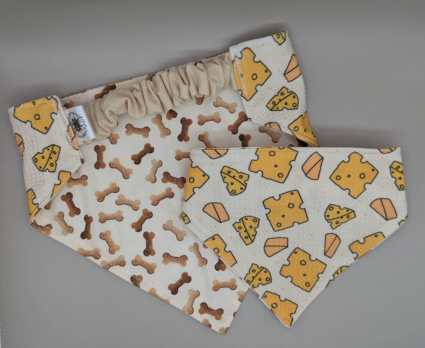 Cheese Scrunchie Bandana-reversible