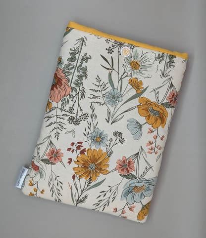 Cream Floral reader sleeve