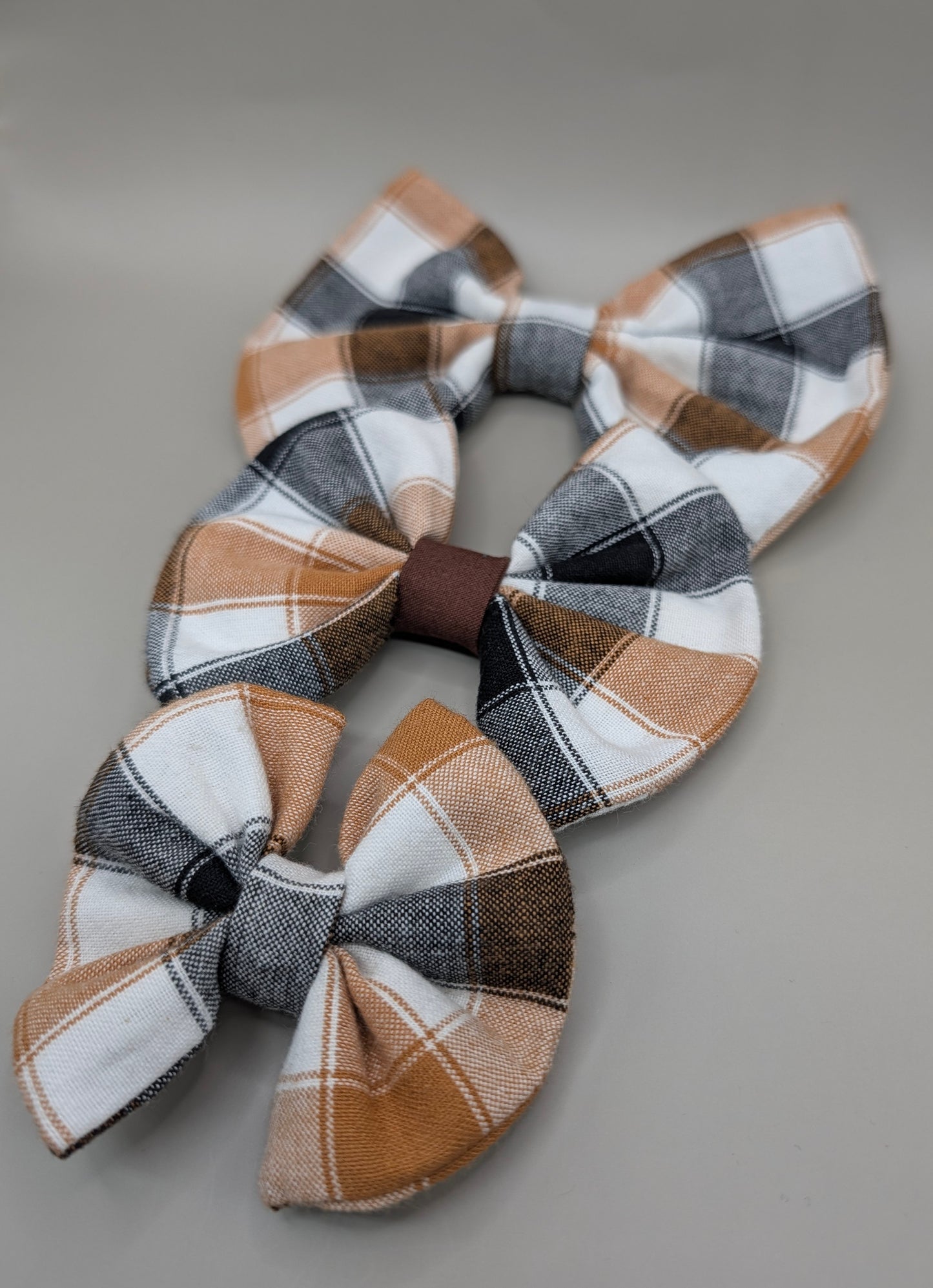 Bellie Bear Bows - Brown Plaid