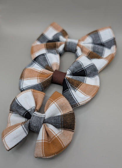 Bellie Bear Bows - Brown Plaid