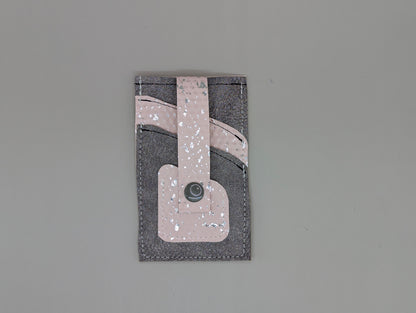 Card wallet /w coin pocket- silver splatter
