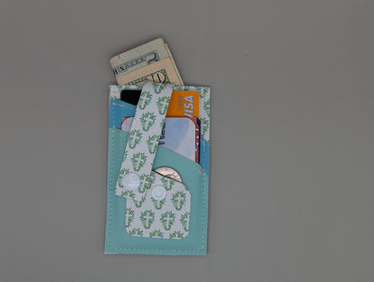 Card wallet /w coin pocket- Floral Cross