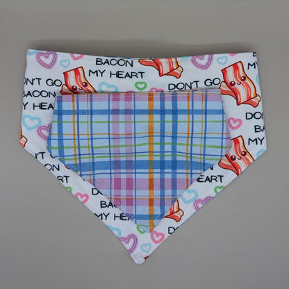 Reversible Scrunchie Bandana- Don't Go Bacon-neon