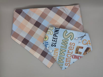 Camping Plaid Scrunchie Bandana-reversible