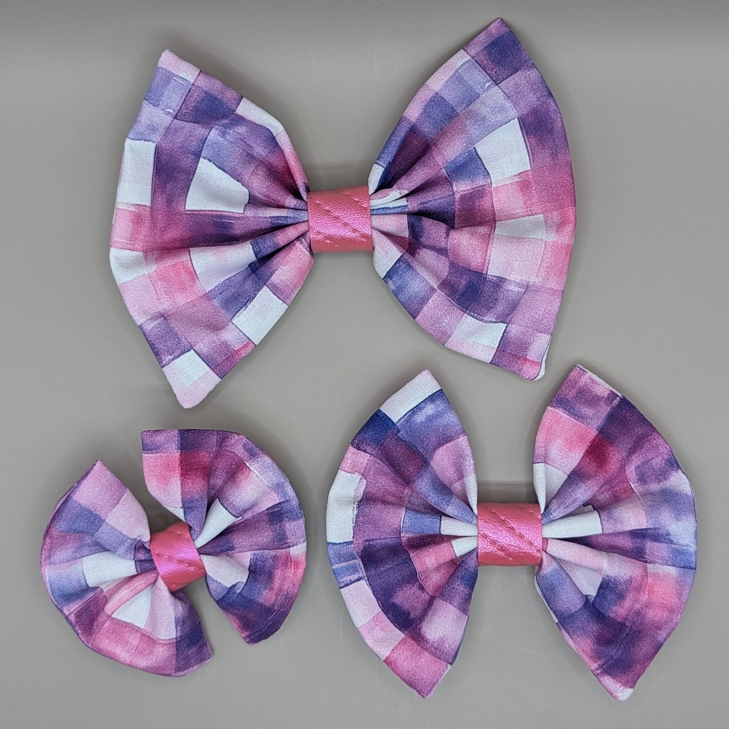 Bellie Bear Bows - Purple Plaid