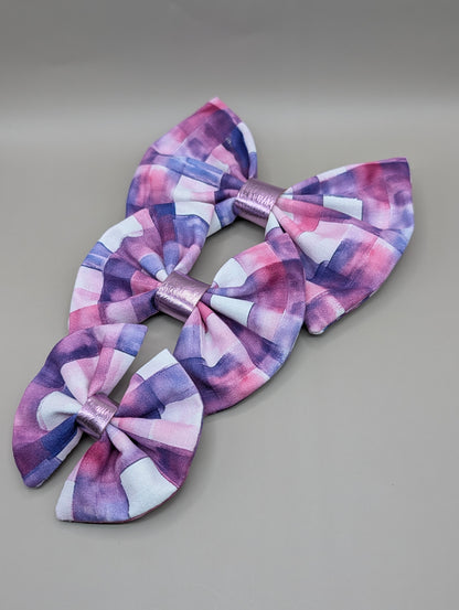 Bellie Bear Bows - Purple Plaid