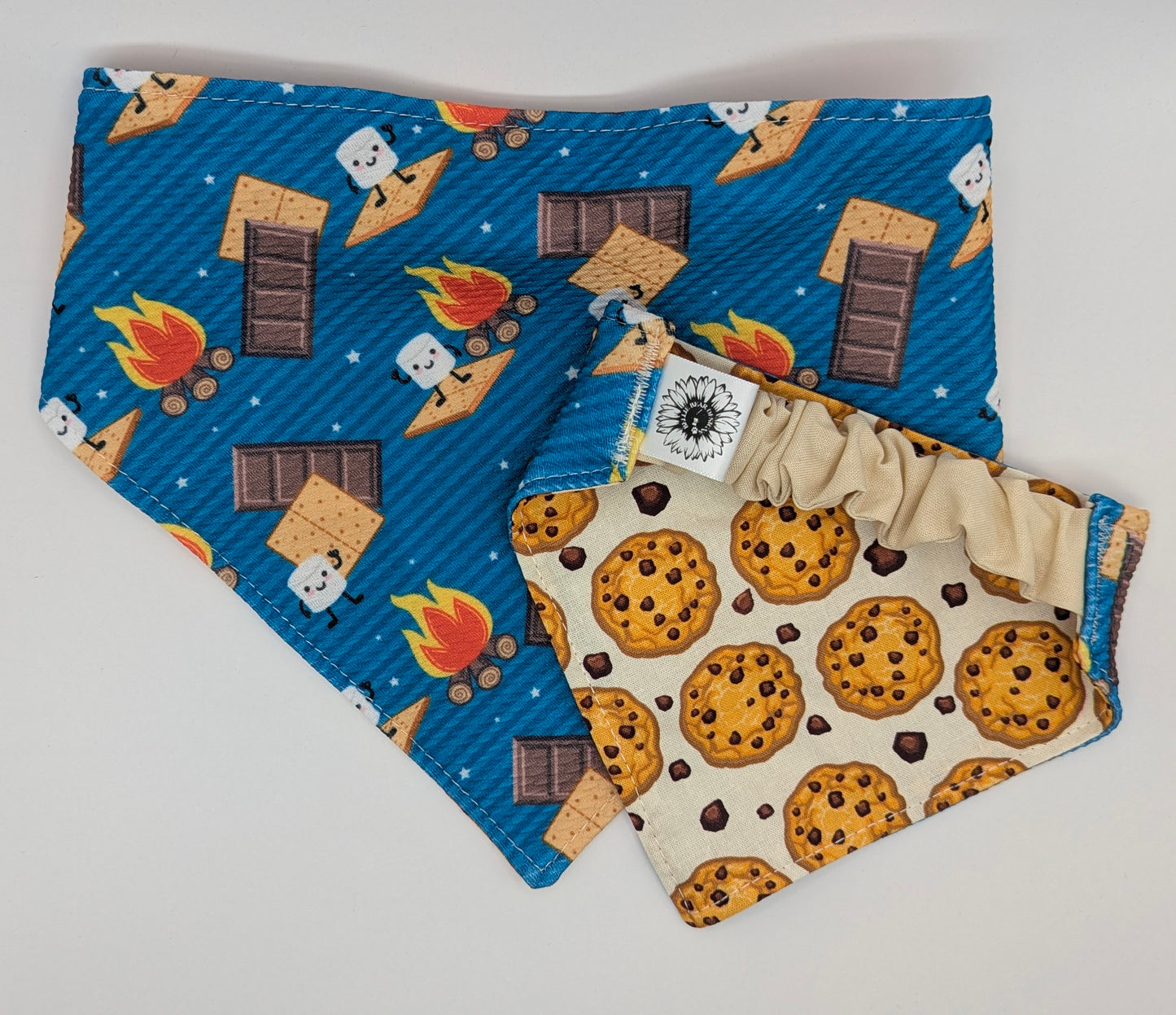 S'mores and Cookies Scrunchie Bandana-reversible