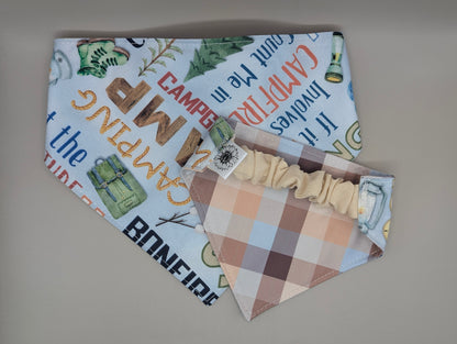 Camping Plaid Scrunchie Bandana-reversible