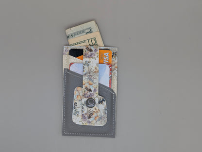Card wallet /w coin pocket- Pastel Bees