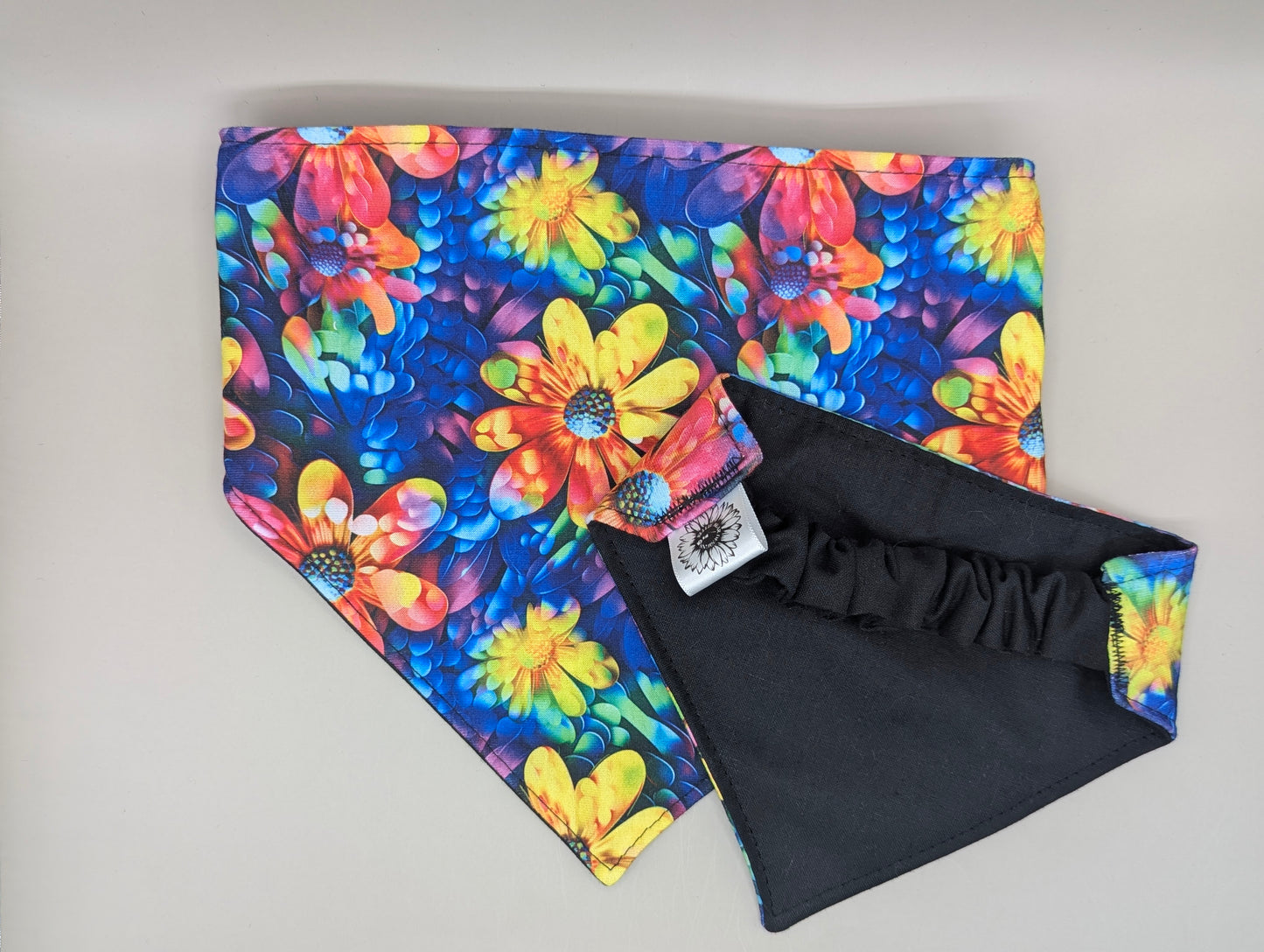 Rainbow Daisy Scrunchie Pet Bandana