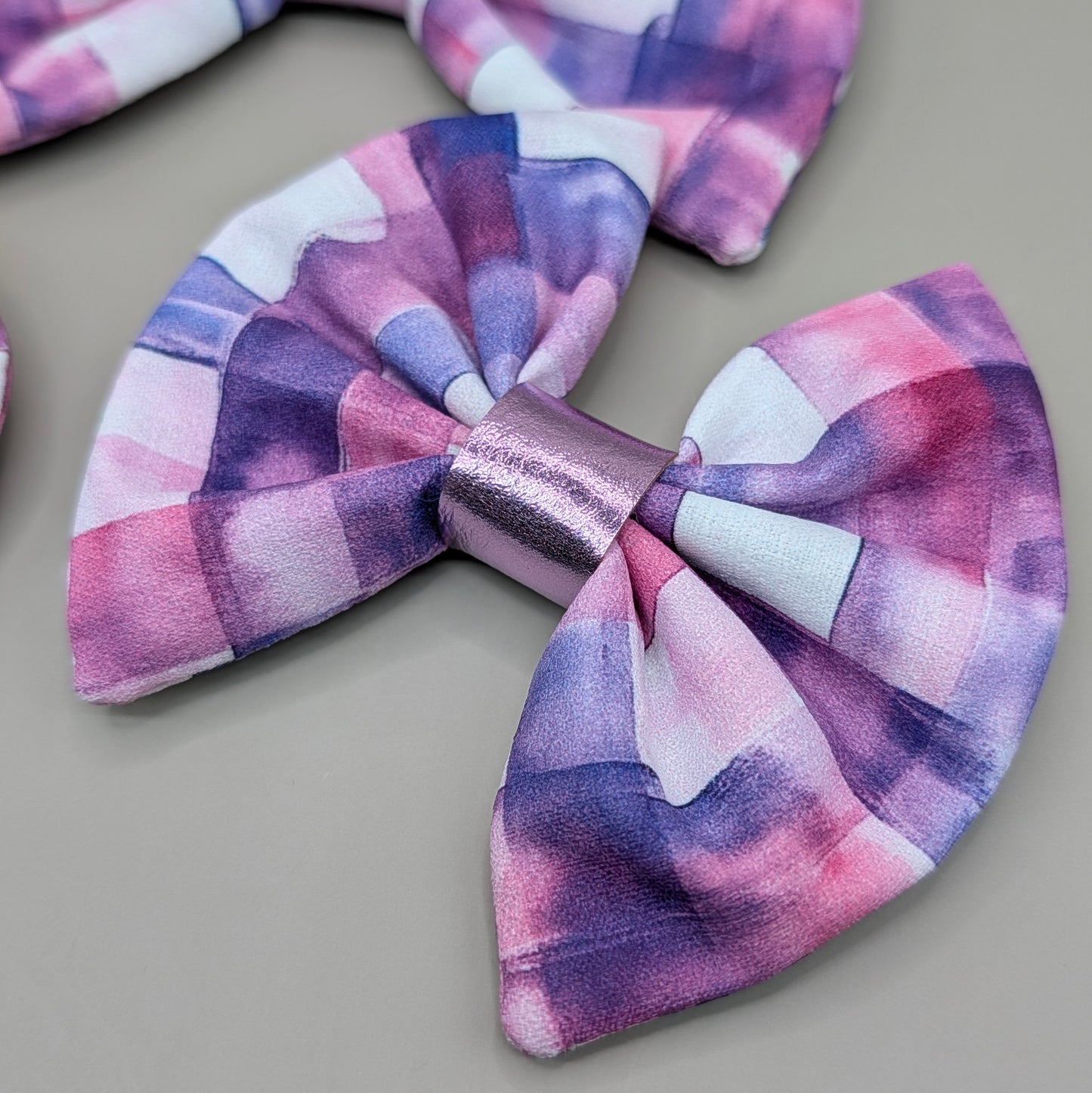 Bellie Bear Bows - Purple Plaid