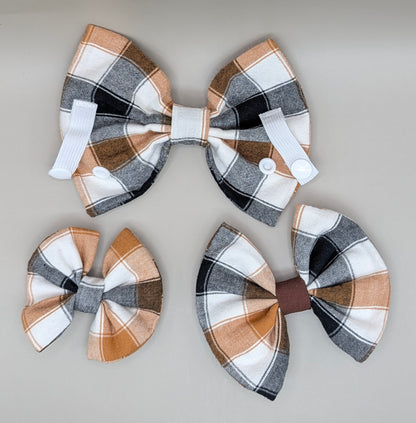 Bellie Bear Bows - Brown Plaid