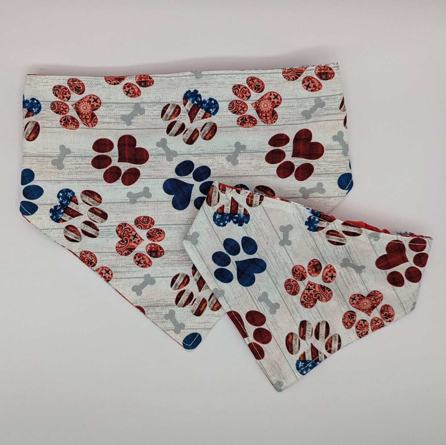 Paws and stripes (faux glitter)Scrunchie Bandana-reversible
