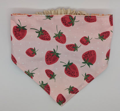 Strawberry and Paws Scrunchie Bandana-reversible