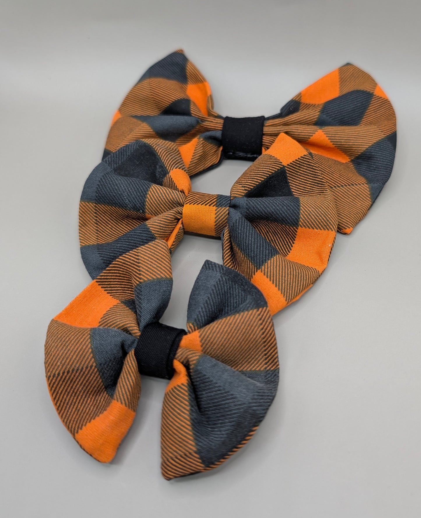 Bellie Bear Bows - Orange/Black Plaid