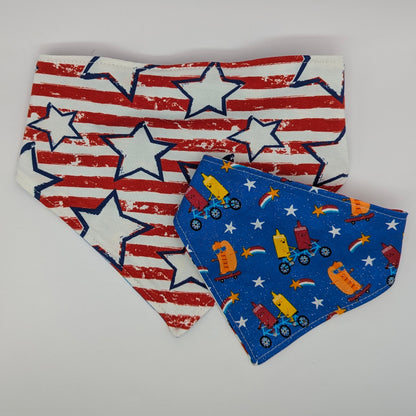 American Hotdog Stars Scrunchie Bandana-reversible