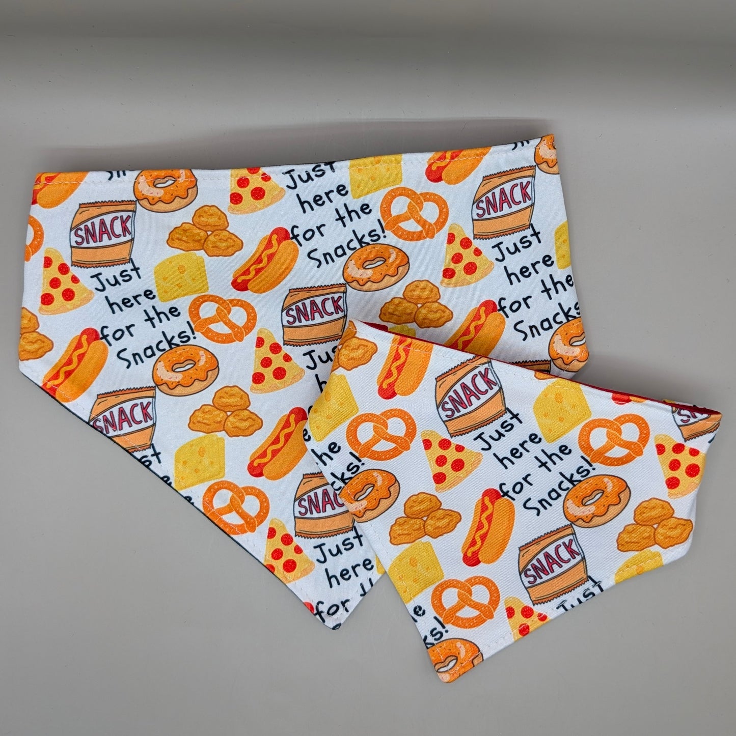 Scrunchie Bandanas (single side)- Here For The Snacks