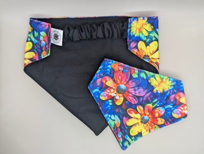Rainbow Daisy Scrunchie Pet Bandana