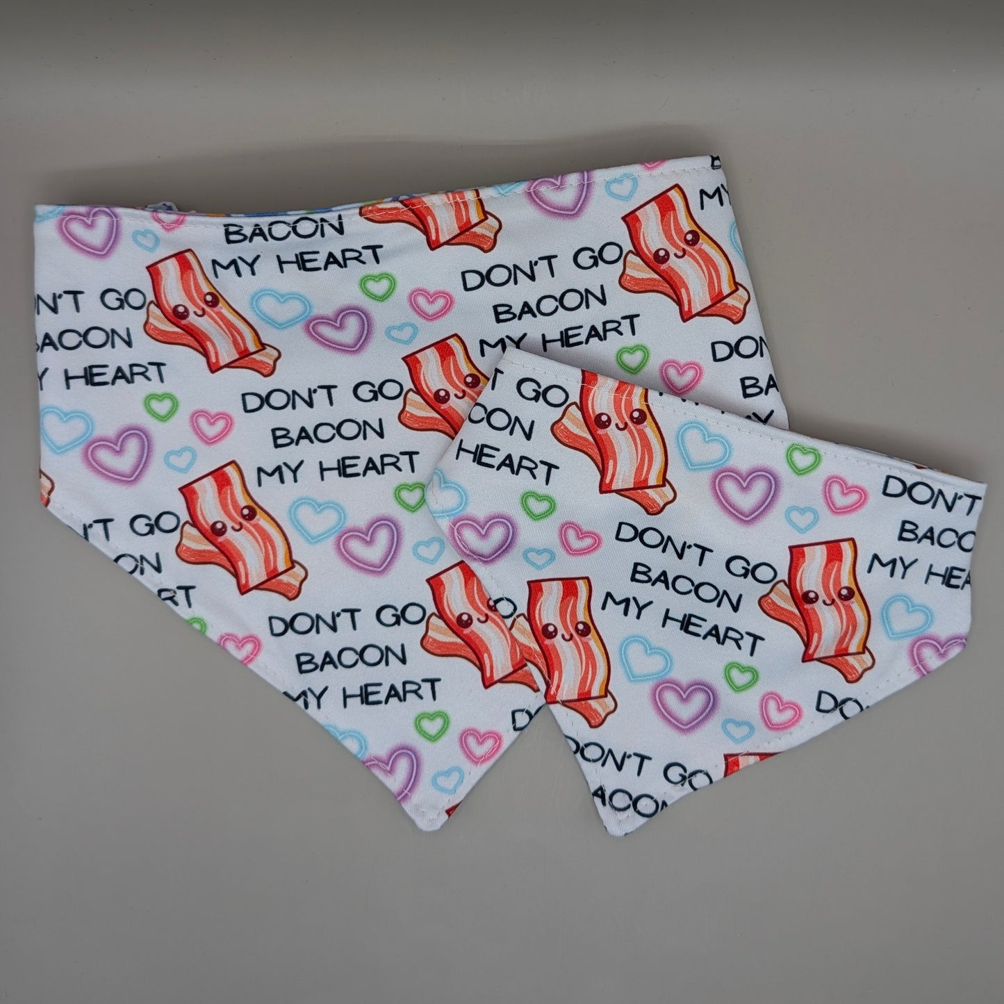 Reversible Scrunchie Bandana- Don't Go Bacon-neon