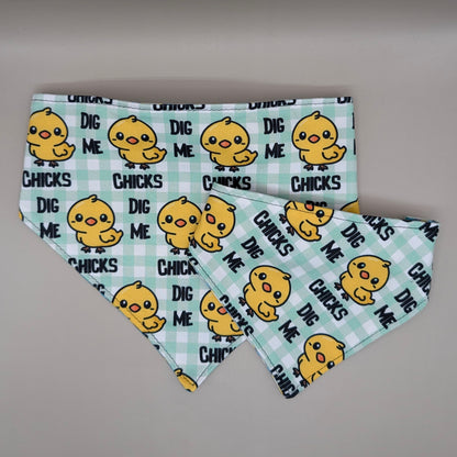 Reversible Scrunchie Bandana- Chicks Dig Me