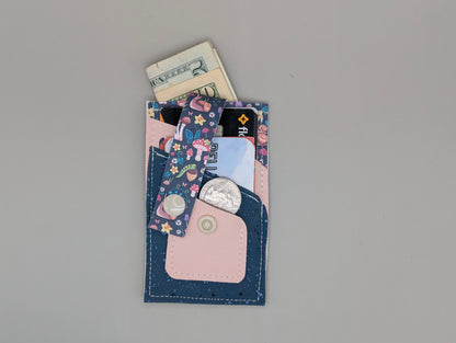 Card wallet /w coin pocket- Fairytale Snails