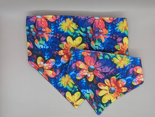 Rainbow Daisy Scrunchie Pet Bandana