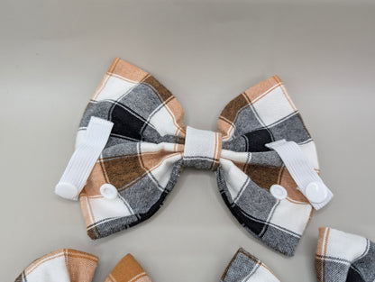 Bellie Bear Bows - Brown Plaid