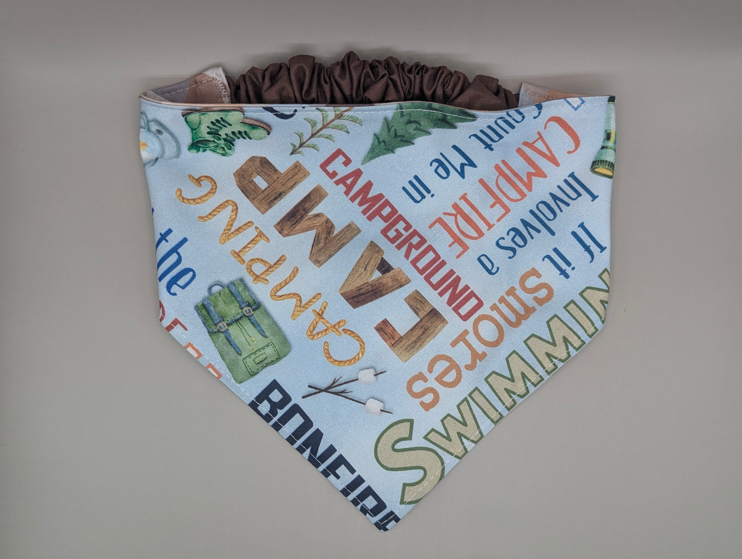 Camping Plaid Scrunchie Bandana-reversible