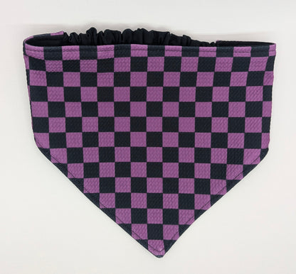 Purple checkers Scrunchie Pet Bandana