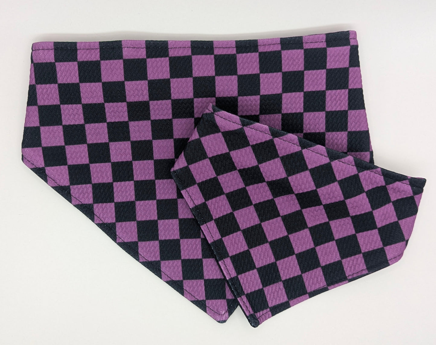 Purple checkers Scrunchie Pet Bandana