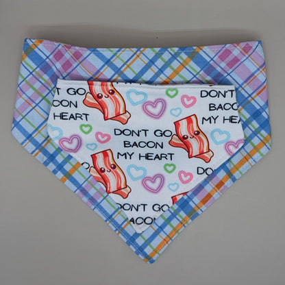 Reversible Scrunchie Bandana- Don't Go Bacon-neon