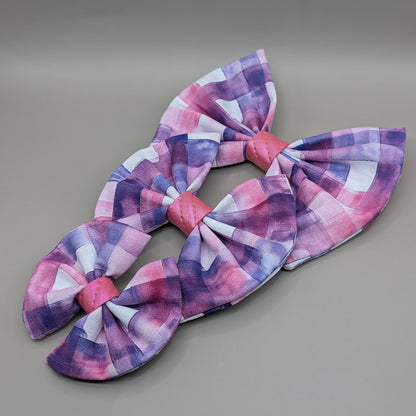 Bellie Bear Bows - Purple Plaid