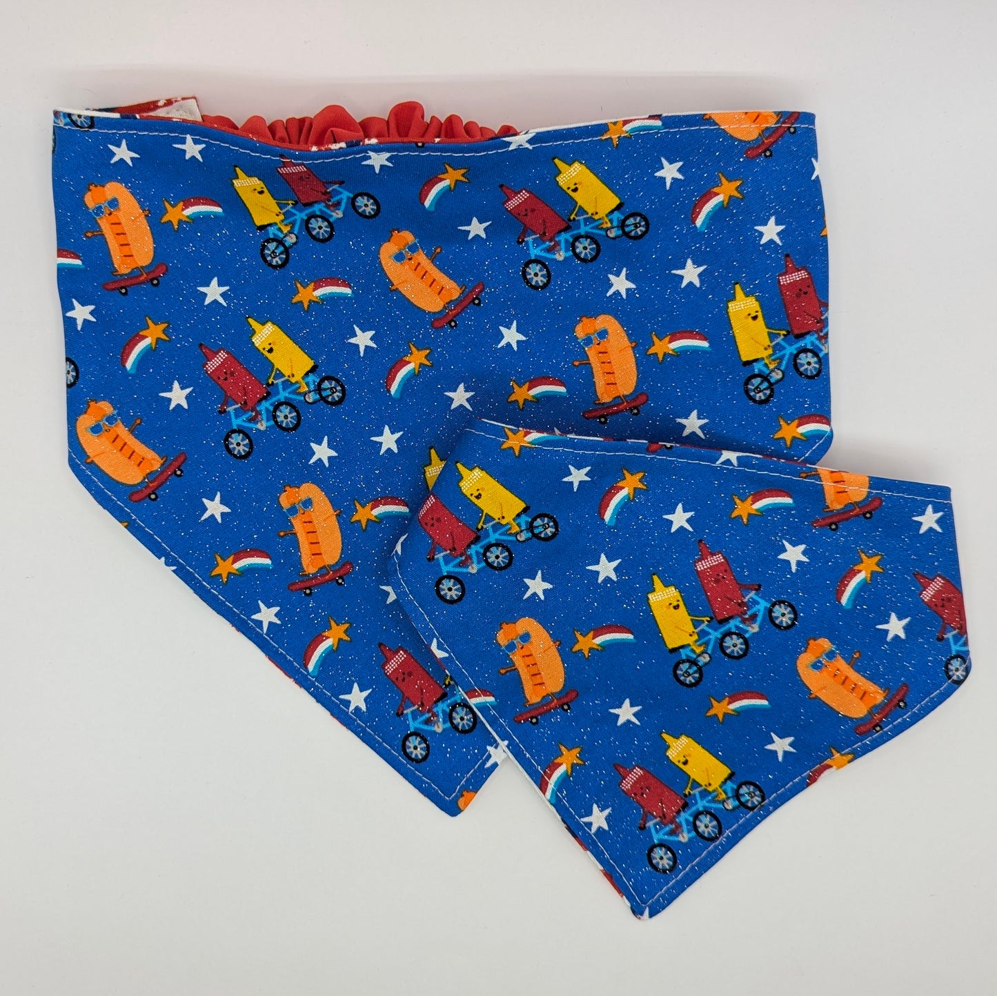 American Hotdog Stars Scrunchie Bandana-reversible
