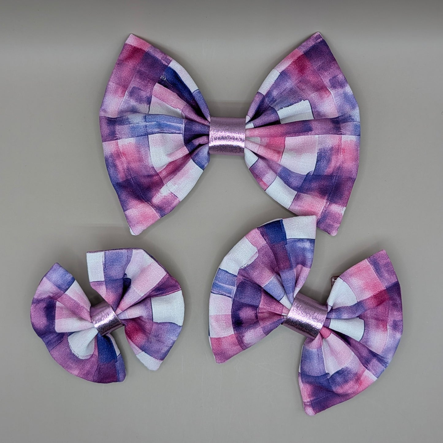 Bellie Bear Bows - Purple Plaid