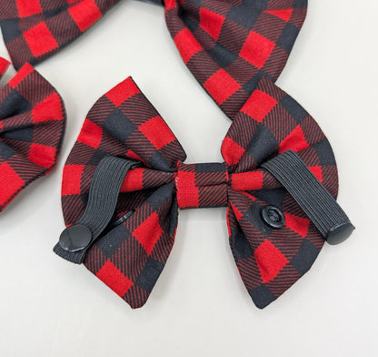 Bellie Bear Bows - Red Flannel (will not restock)