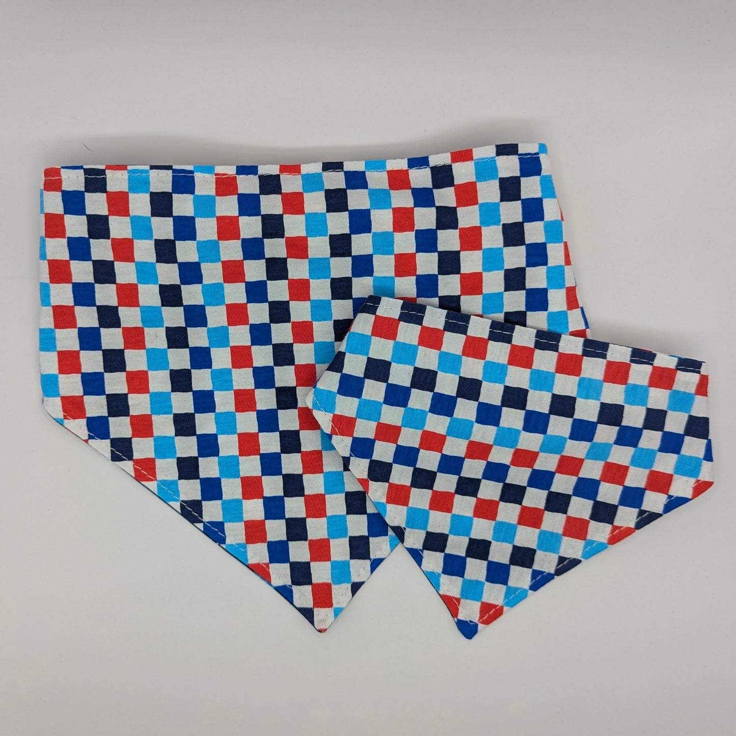 RWB Popsicle Checkers Scrunchie Bandana-reversible