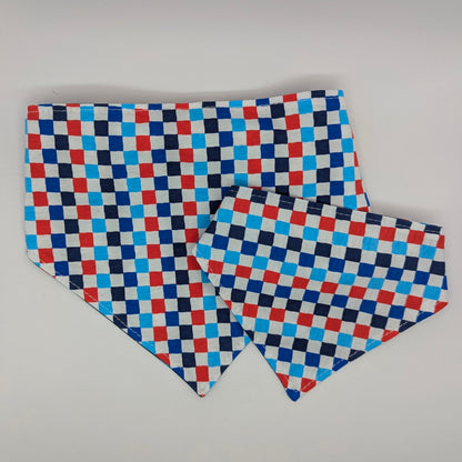 RWB Popsicle Checkers Scrunchie Bandana-reversible