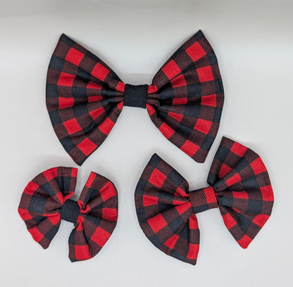 Bellie Bear Bows - Red Flannel (will not restock)