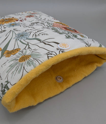 Cream Floral reader sleeve