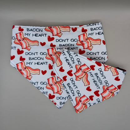 Reversible Scrunchie Bandana- Don't Go Bacon-red