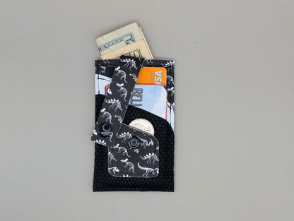 Card wallet /w coin pocket- Dino Skelly