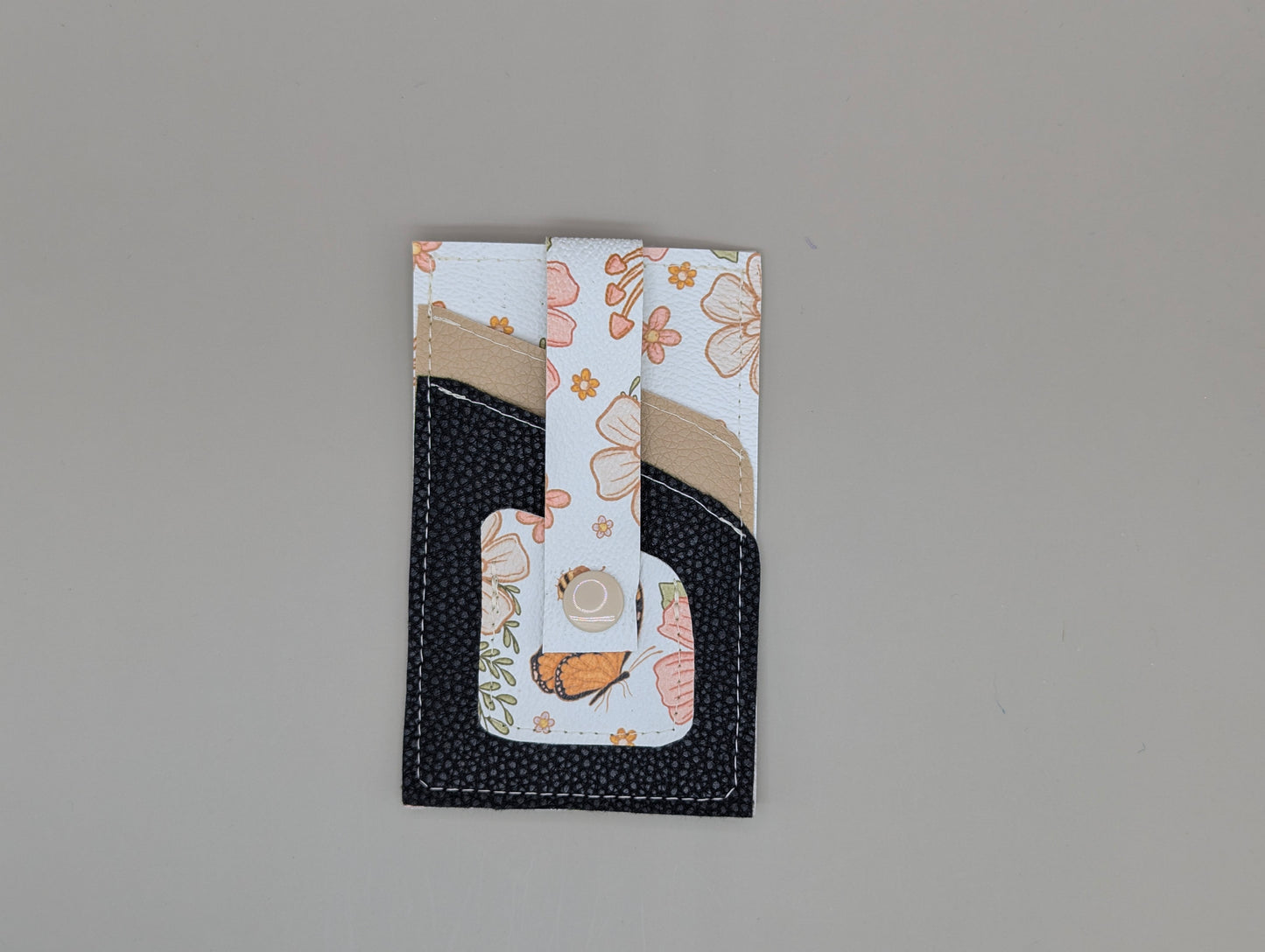 Card wallet /w coin pocket- Floral Butterfly